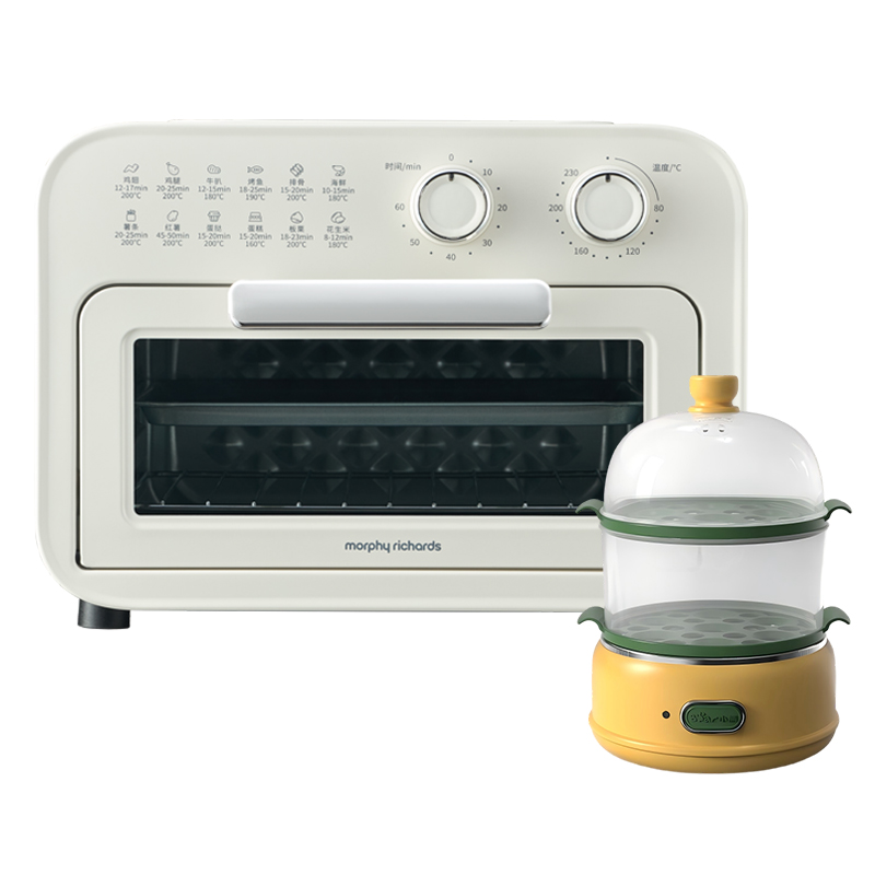 摩飞 多功能电烤箱 MR4014白/蓝 小熊双层多功能煮蛋器ZDQ-C14H7