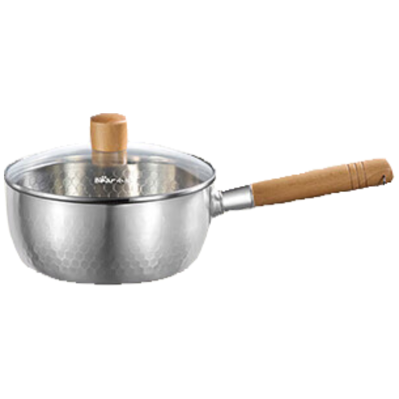 小熊(Bear)雪平锅 304不锈钢汤锅小奶锅蒸笼 泡面锅辅食锅无涂层 CP-JG035-P03 【单锅】 20cm