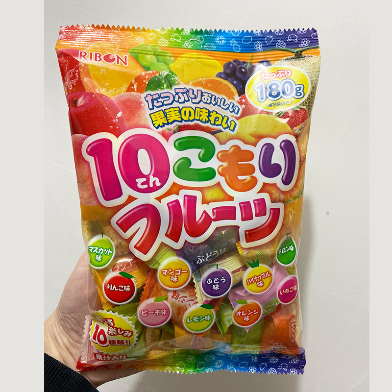 日本进口ribon理本糖10味水果味硬糖170g