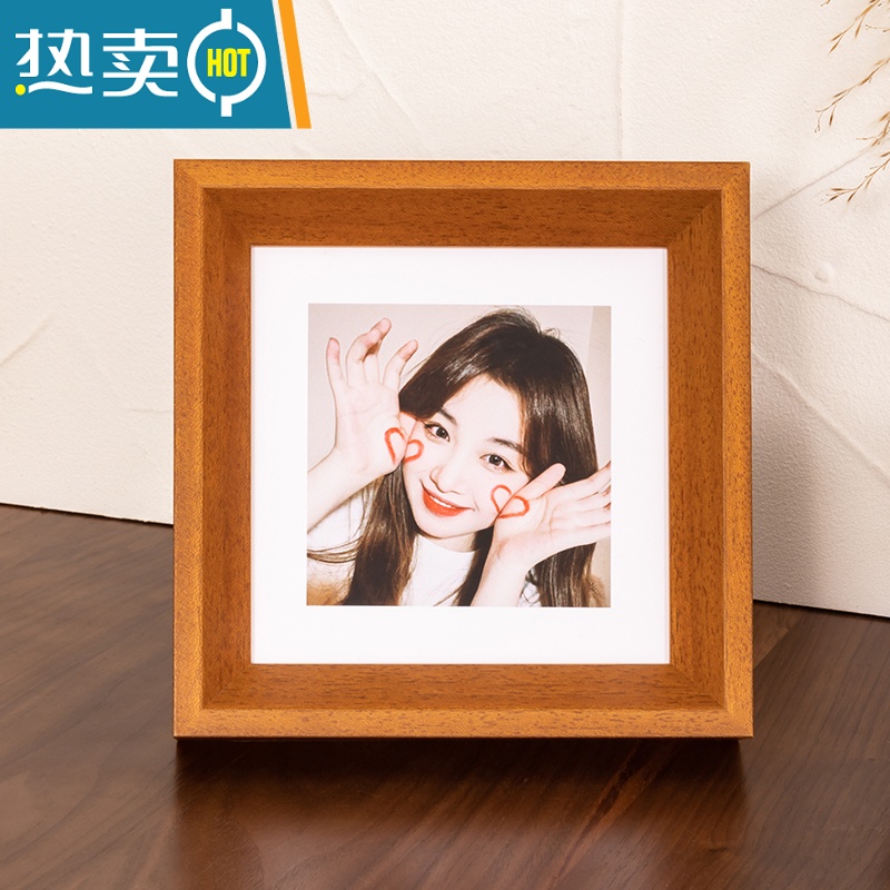 敬平简约实木相框摆台6寸7寸8寸挂墙框架可定制打印洗照片做成相框墙 黑色 4开[挂墙]38*53高清大图