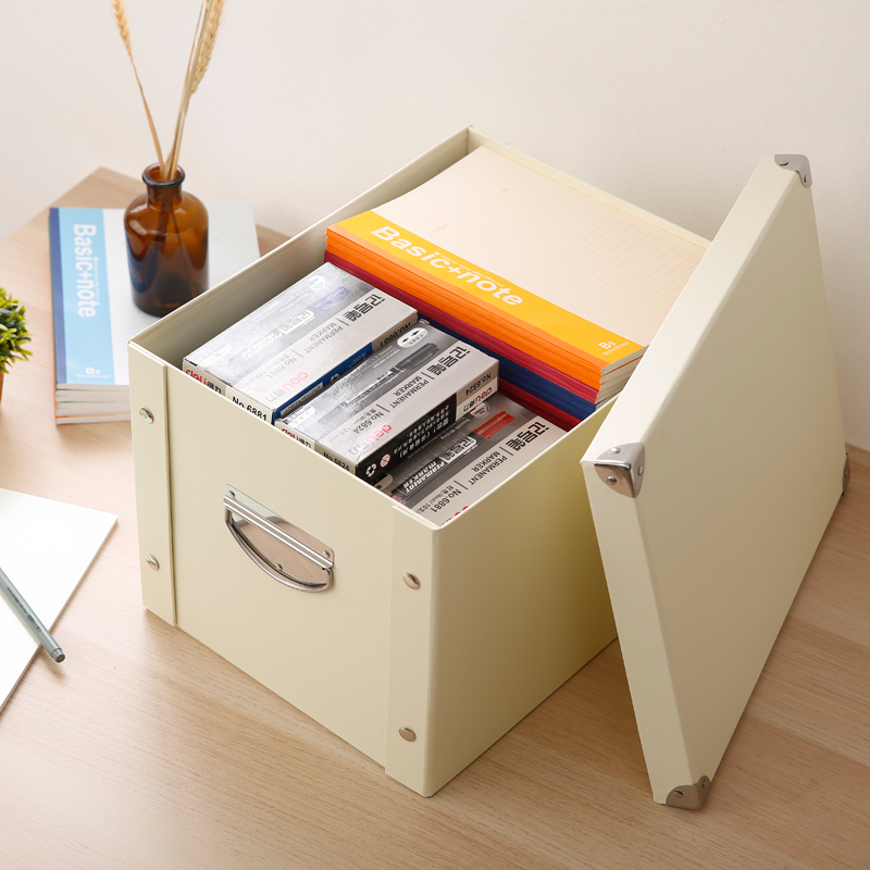纸质收纳箱折叠书箱学生储物盒子家用整理箱装书本纸箱办公文件筐民国