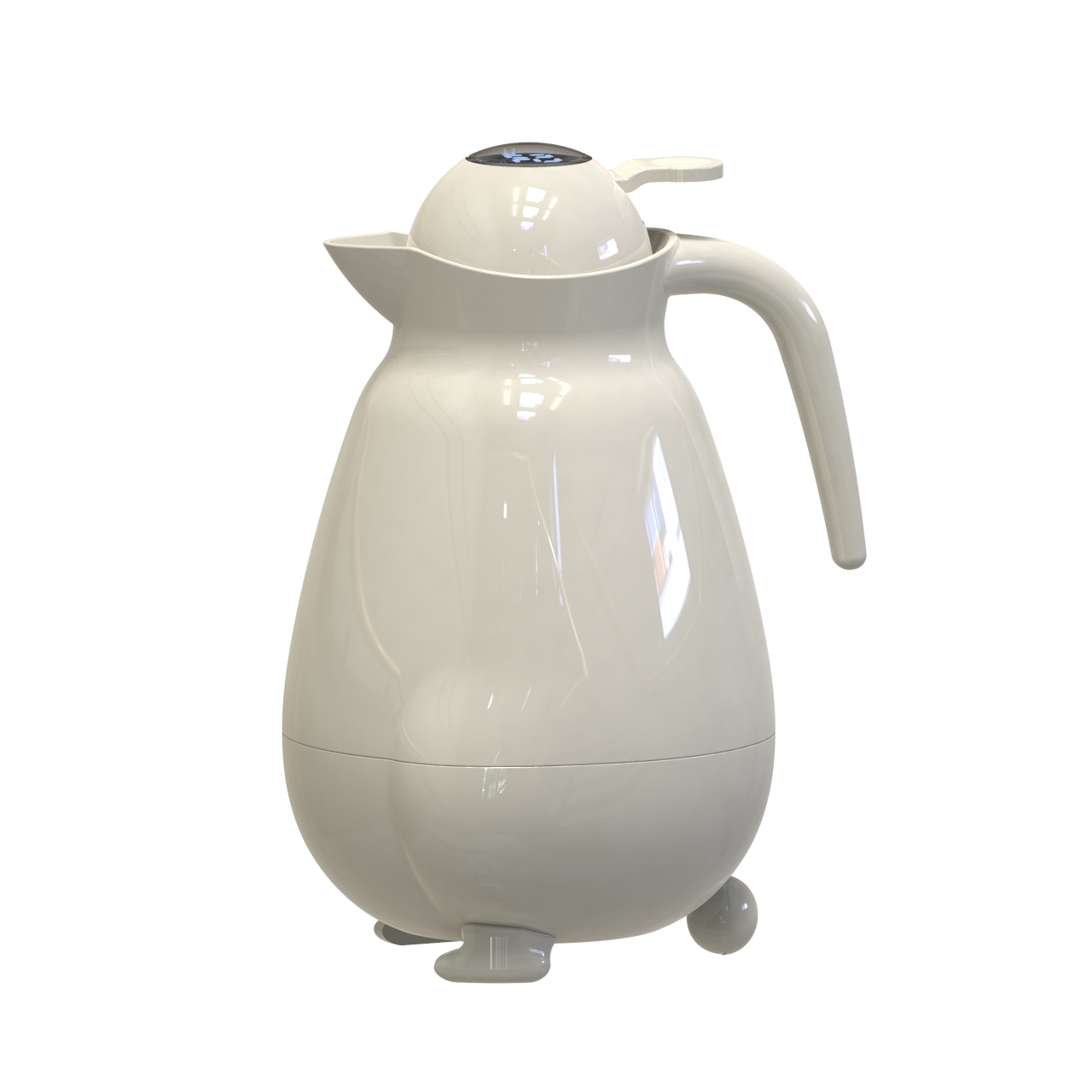 FULL 欧式智能显温水壶家用大容量真空壶玻璃胆PP保温壶 个 白色 1.5L