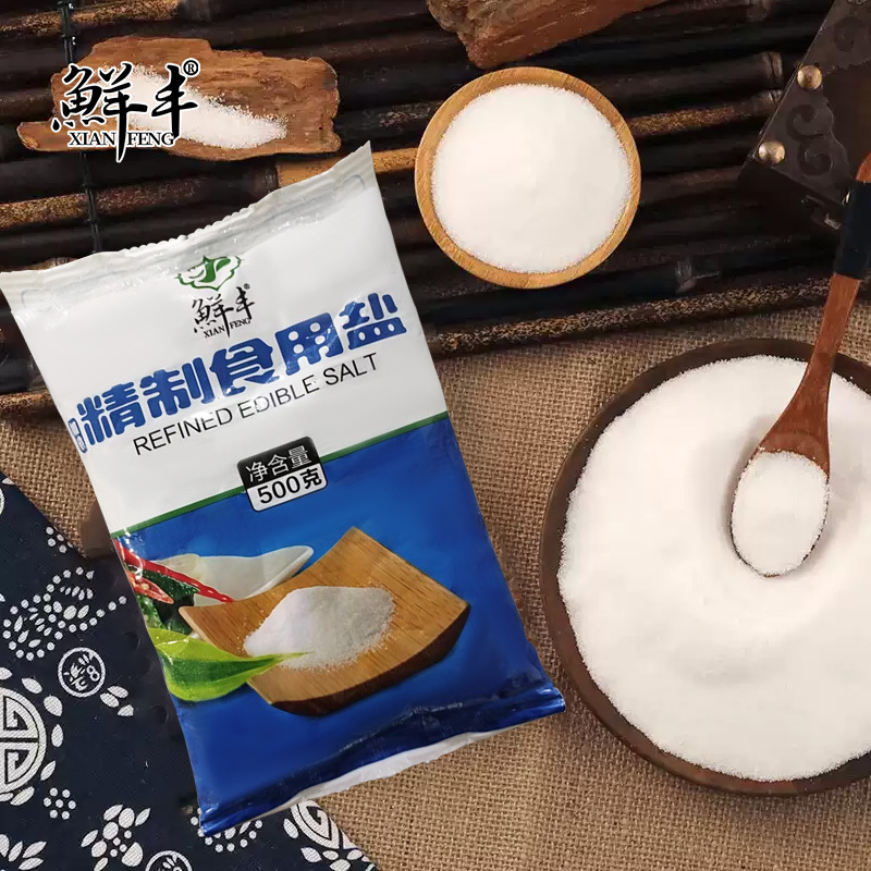 鲜丰精制盐500g*9 家用盐巴深井矿盐高清大图