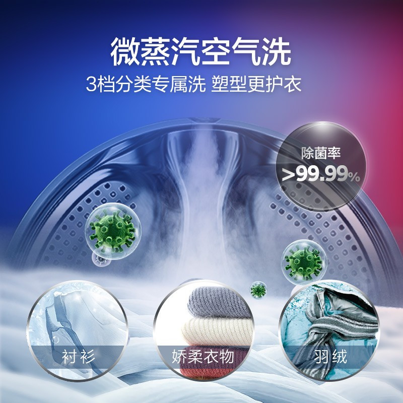 海尔(Haier)10公斤 大容量 直驱变频 滚筒洗衣机 全自动家用 除菌 洗烘一体 EG10014HBD979U1
