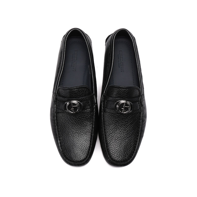 阿玛尼giorgioarmani男士鹿皮革一脚蹬平底鞋单鞋皮鞋乐福鞋x2b123xf