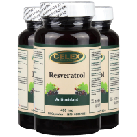 3件装 | CELEX 白藜芦醇胶囊 90粒*3瓶 富含葡萄籽/原花青素 400mg/粒 加拿大进口 0.4g90粒3瓶