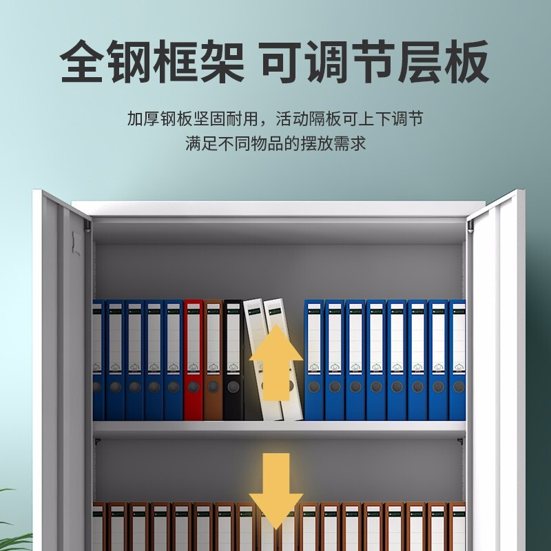 帝德龙文件柜资料档案柜二斗铁 850*390*1800mm高清大图