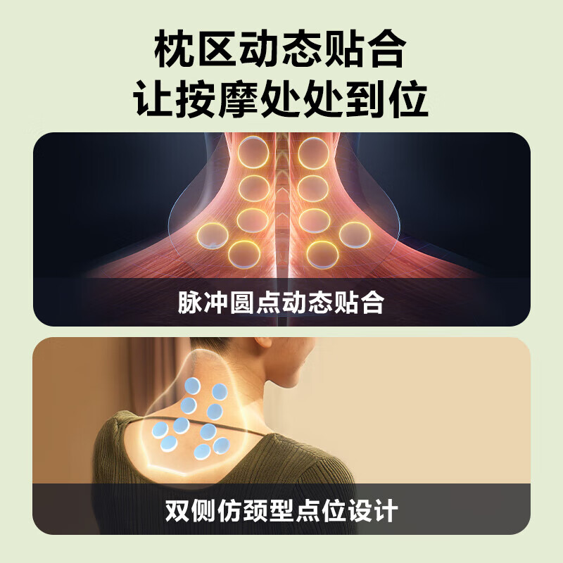 SKG 颈椎按摩器 热敷枕头颈部肩颈记忆棉按摩仪肌肉放松按摩枕 P5系列1代 脉冲款高清大图