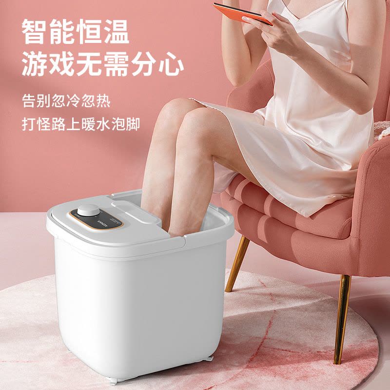 康佳泡脚桶恒温加热全自动电动按摩家用洗脚器智能熏蒸高深足浴盆图片