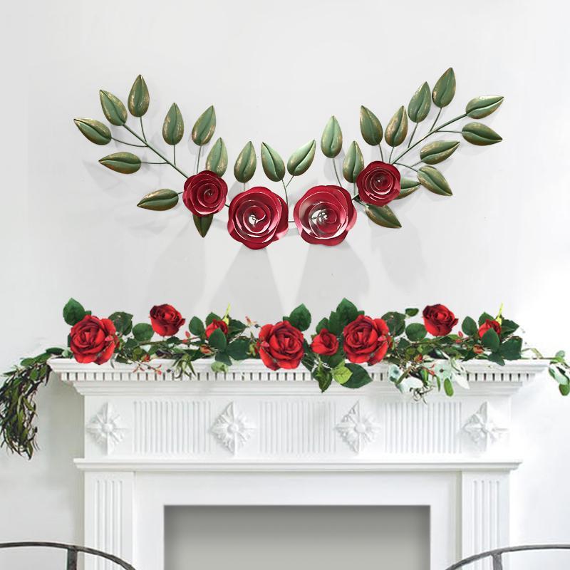 铁艺家装壁饰壁挂墙面装饰金属现代简约客厅创意墙饰挂件三维工匠玫瑰