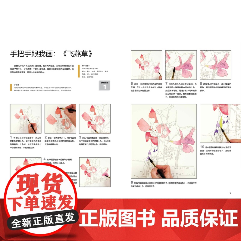 正版 跟着大师学画画 手把手带你用丙烯画临摹5幅麦金托什经典画作 新手初学者实用手册 费奥娜皮尔特 上海书画出版社高清大图