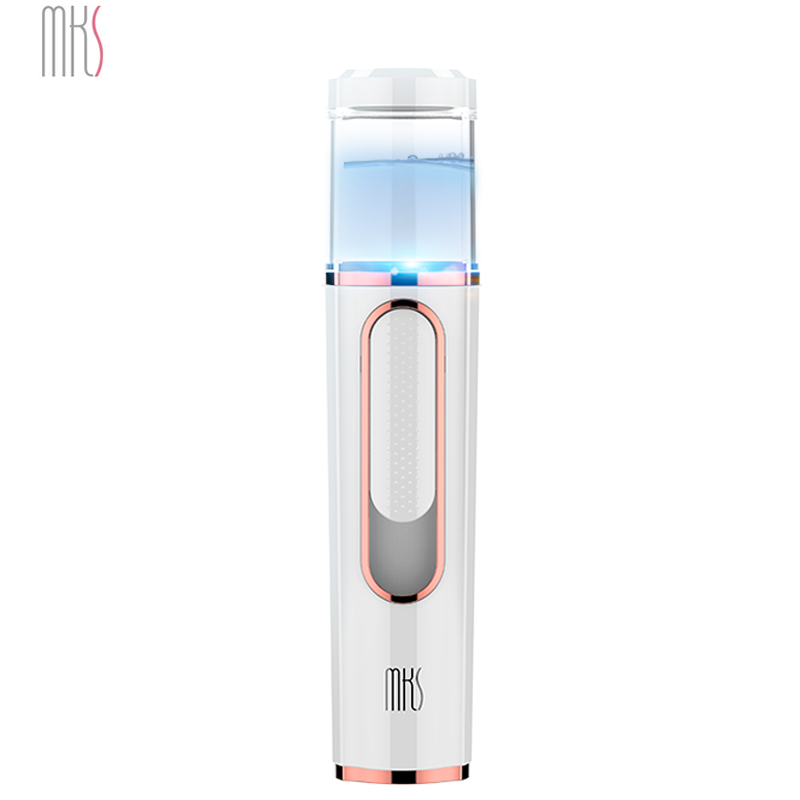 美克斯(MKS)纳米补水仪 NV8088 便携蒸脸器 保湿补水面部脸部加湿喷雾雾化电子美容仪 月光白雾 喷雾器冷喷机