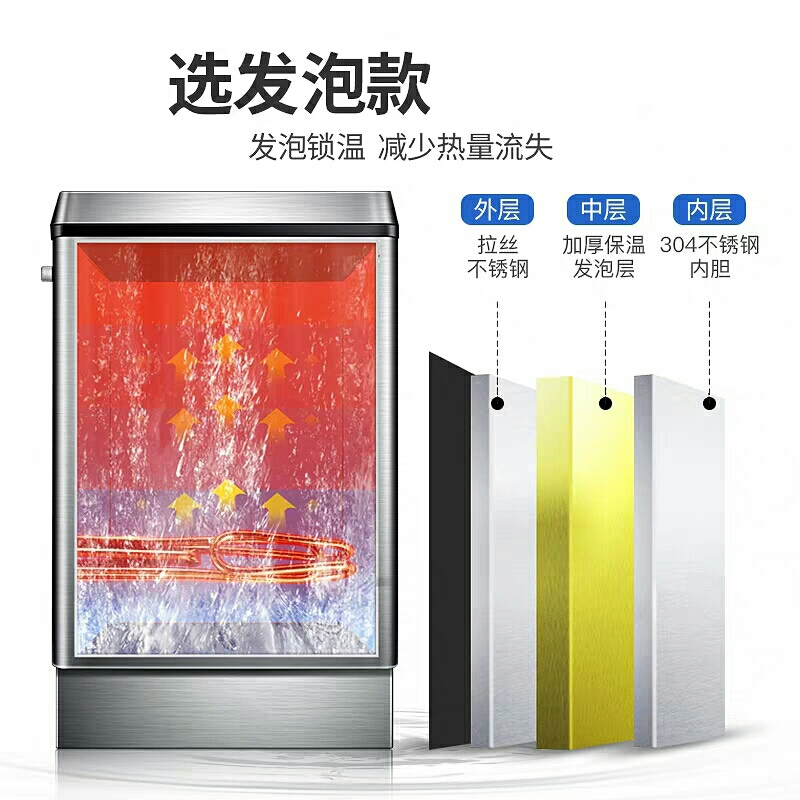 数显电热开水器黄金蛋商用烧水大容量全自动热水器餐饮奶茶店开水机_60升豪华数显220V送过滤器_120L
