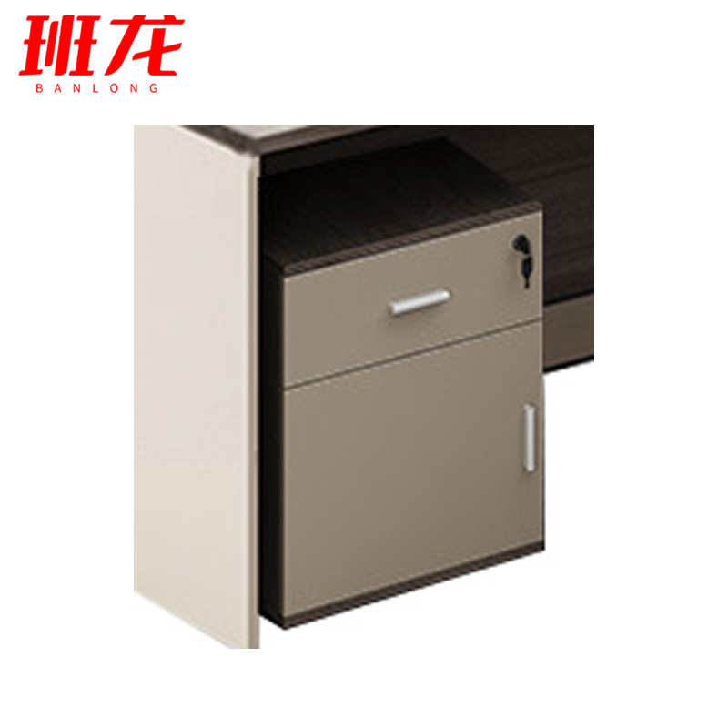 班龙屏风办公桌单人位+柜+椅套高清大图