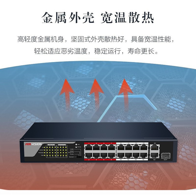 海康威视(HIKVISION) 交换机 DS-3E0318P-E/M 光+电口 以太网