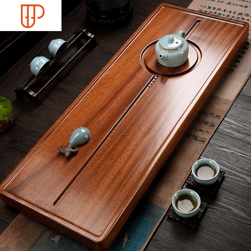 实木旅行茶具整块花梨木茶台家用长方形功夫茶具托盘简约茶海排水 国泰家和 花梨木-茶饮凝香60*30cm