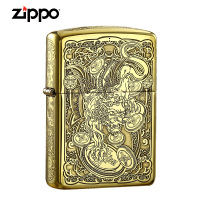 zippo打火机正版 原装正品 黄铜五面雕刻 吉祥瑞兽 貔貅 套装系列 铜 花色彩色 商务送礼 送礼佳品