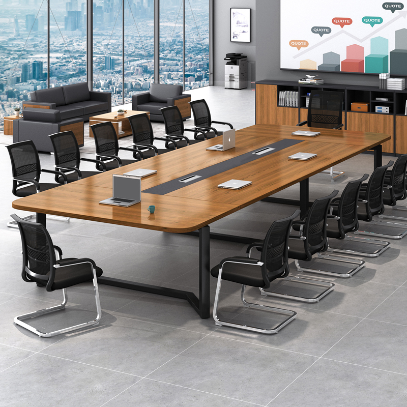 办公会议桌椅小型长条桌简约现代员工培训洽谈桌椅高清大图