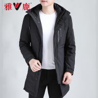yaloo/雅鹿羽绒服男 中长款 新宽松加厚连帽冬装潮羽绒服男