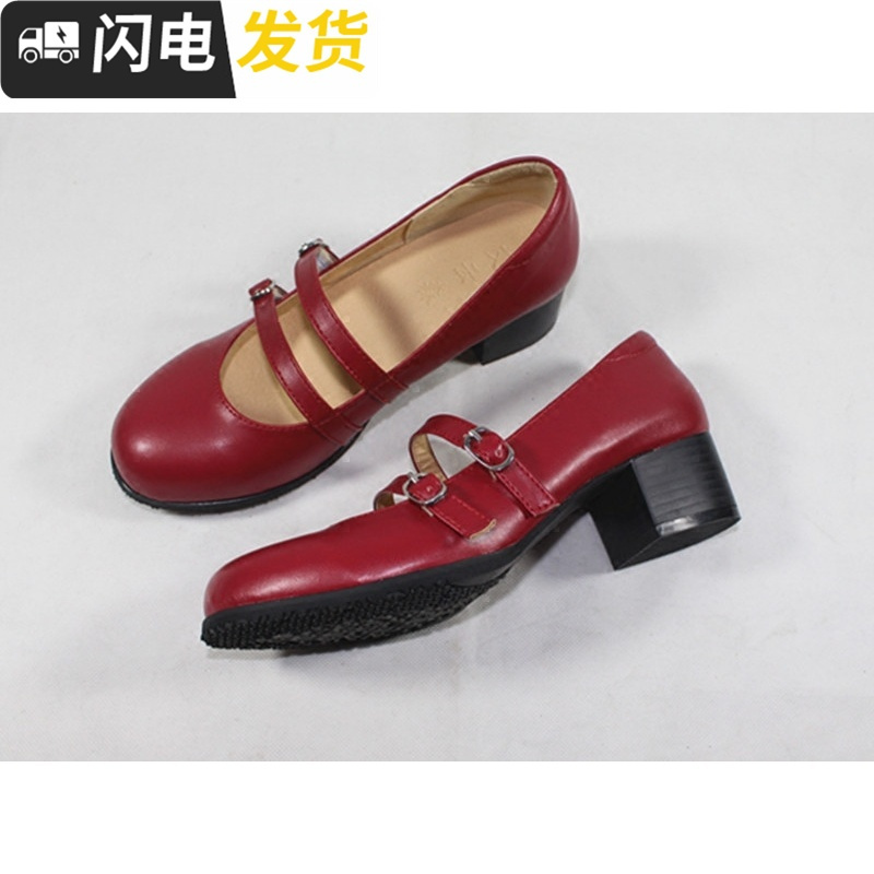 春季日系粗跟搭扣小皮鞋中跟浅口单鞋百搭女鞋复古玛丽珍鞋女启如休闲鞋