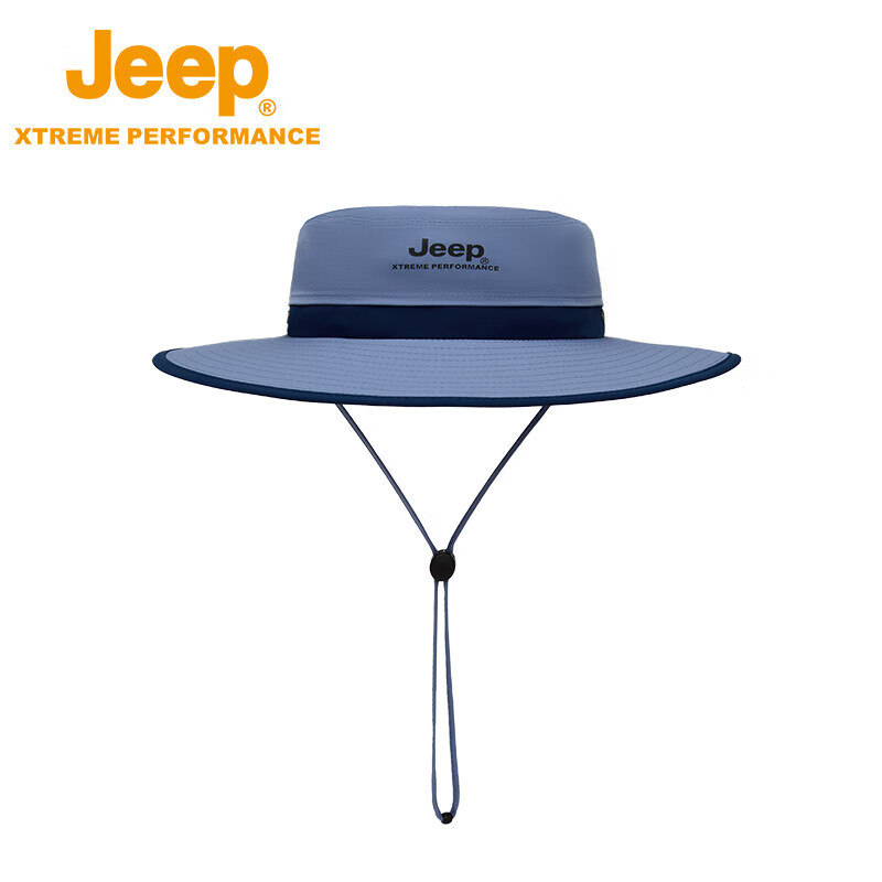 Jeep吉普防晒渔夫帽透气户外P3130789M0456 浅蓝 均码(58-60cm)