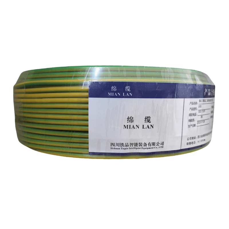 绵缆 铜芯聚氯乙烯绝缘电缆 BV-6双色450/750V 卷图片