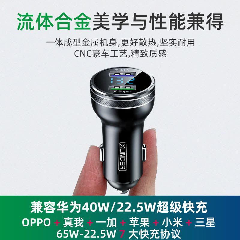 [补贴10%]66w车载充电器超级快充适用华为手机车充点烟器转换插头汽车图片