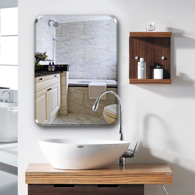 古达定制高清玻璃方形浴室镜子免打孔贴洗手间洗脸盆卫浴挂墙古达卫生