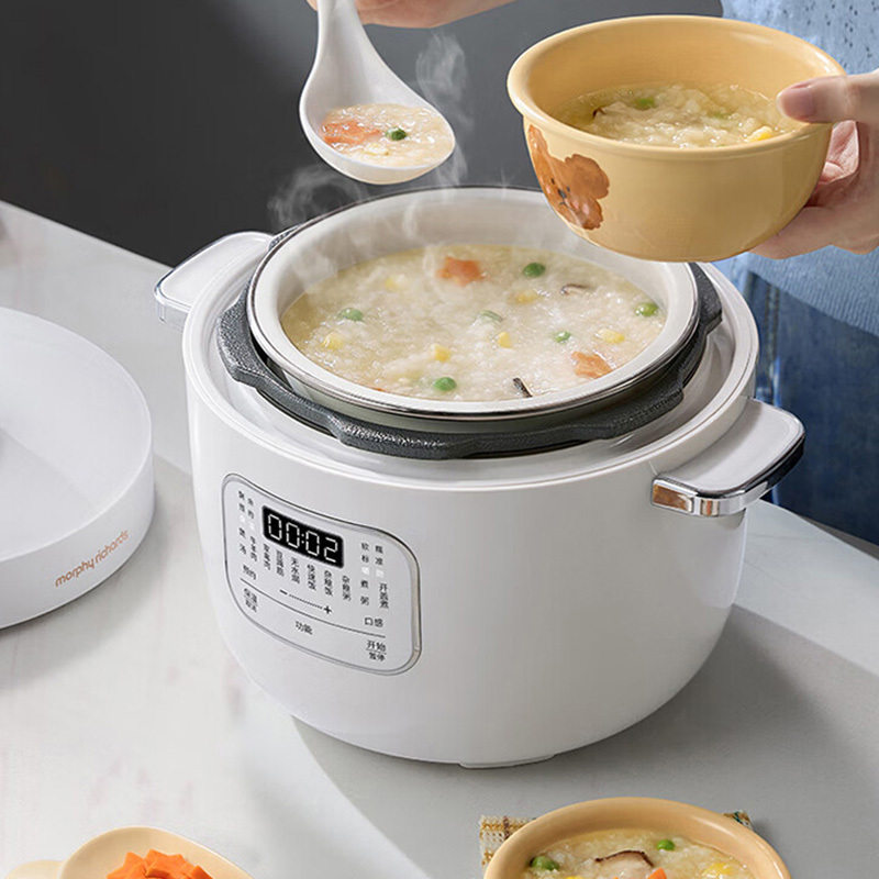 摩飞电压力锅2.5L椰奶白迷你珐琅釉釜煲电高压锅MR8701高清大图