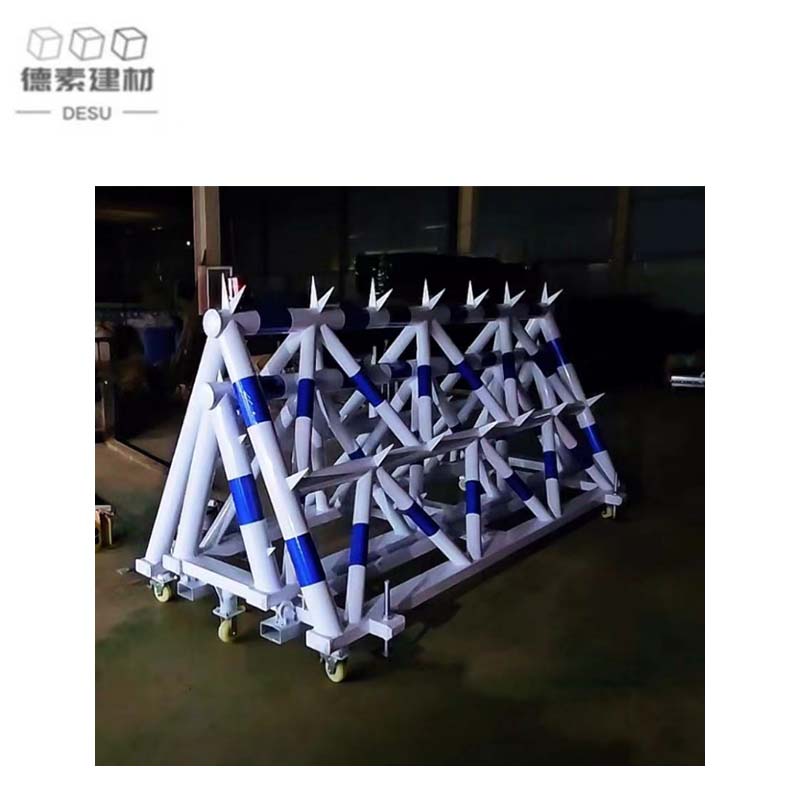 德素 拒马护栏移动护栏蓝色黄色红色 基础带刺款伸缩款/米