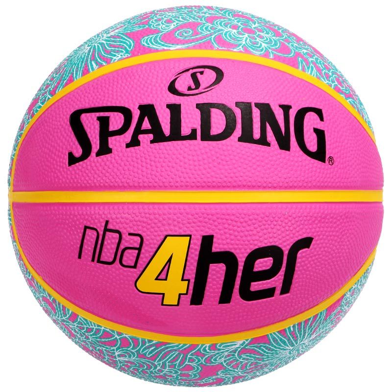 启康 Spalding斯伯丁篮球 83-050Y 女子篮球 橡胶材质 室外用 6号球 粉色