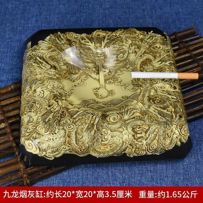 九龙烟灰缸摆件创意实用水晶浮书房装饰工艺家居饰品退休纪念品_740