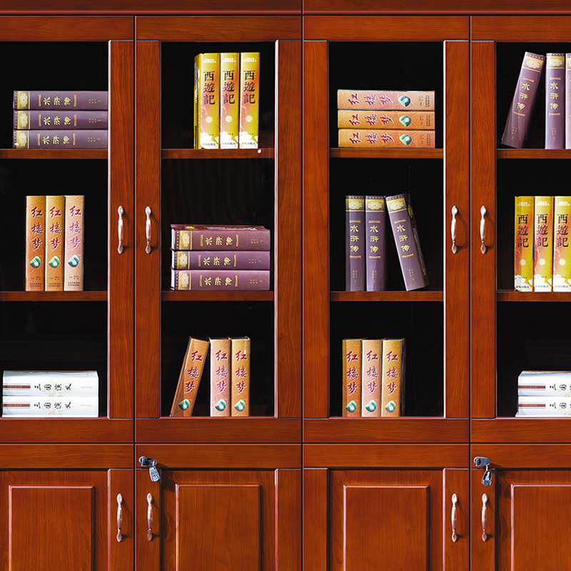 臻远 ZY051435 木质文件柜展示柜油漆贴木皮资料柜书柜 组合柜高清大图