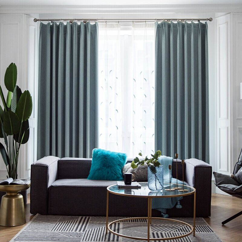 定制全遮光窗帘成品简约现代卧室客厅百搭温馨大气落地窗北欧