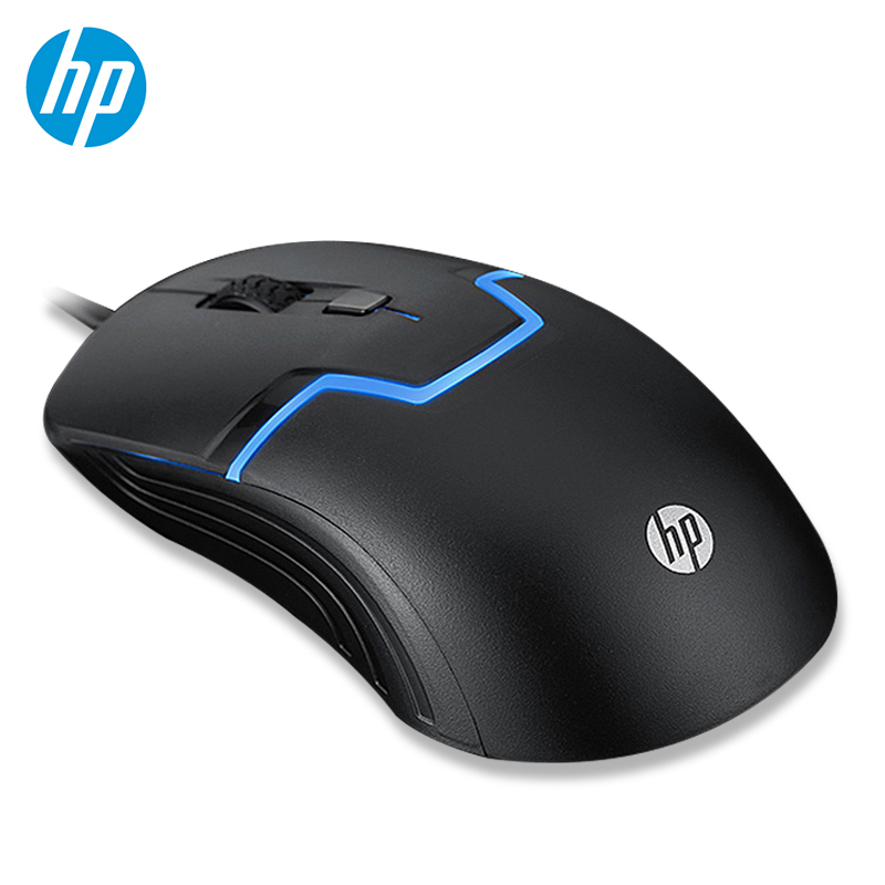 HP 惠普原装M100 USB有线鼠标 笔记本台式电脑家用办公游戏USB光电鼠标 黑色