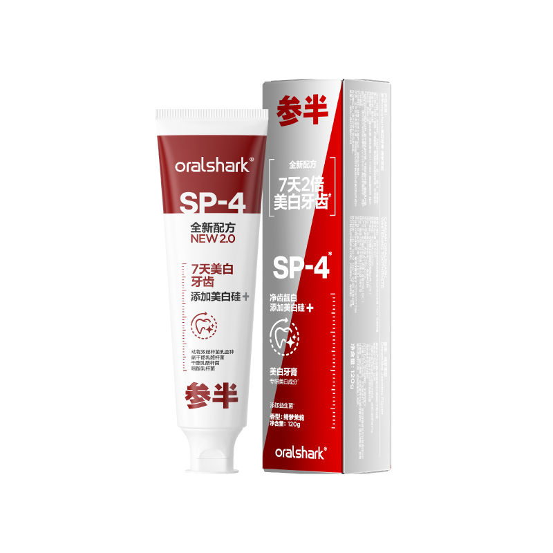 参半(NYSCPS) Oralshark口腔鲨鱼牙膏120g 美白牙膏