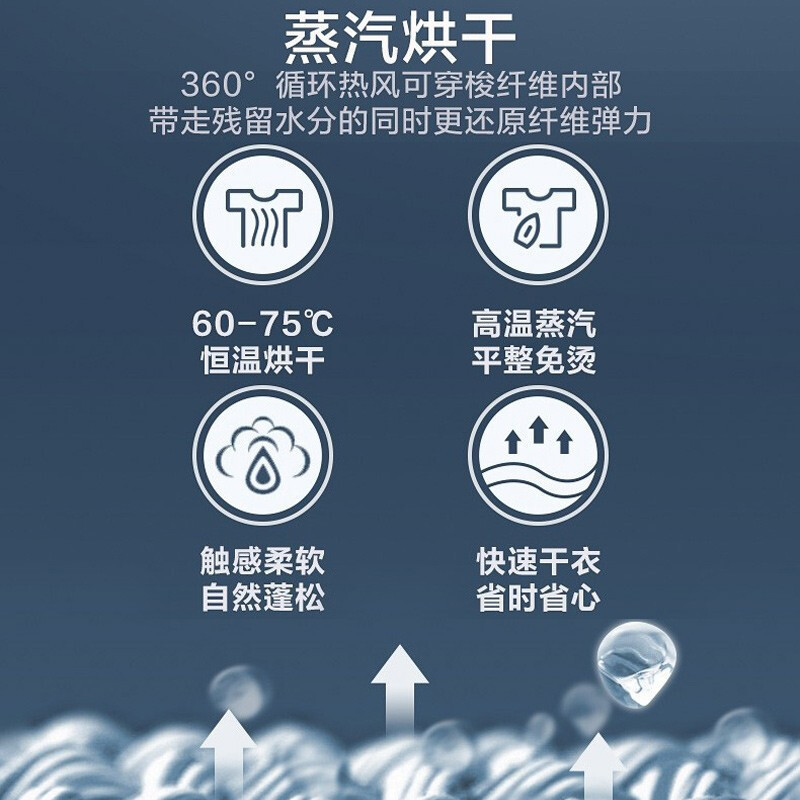 小天鹅(Little Swan)TD100V21DS5 10公斤大容量滚筒 洗干一体机洗衣机 蒸汽烘干银色