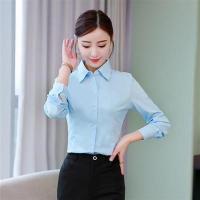 艳如飞白衬衫女短袖长袖宽松夏装半袖工作服正装工装大码衬衣职业女装ol大码女装