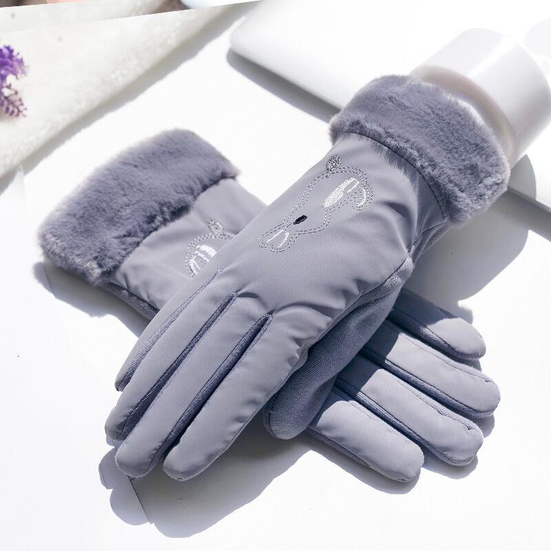 羽绒棉手套女士冬季加绒加厚骑车防滑防寒防风电动车触屏开车保暖
