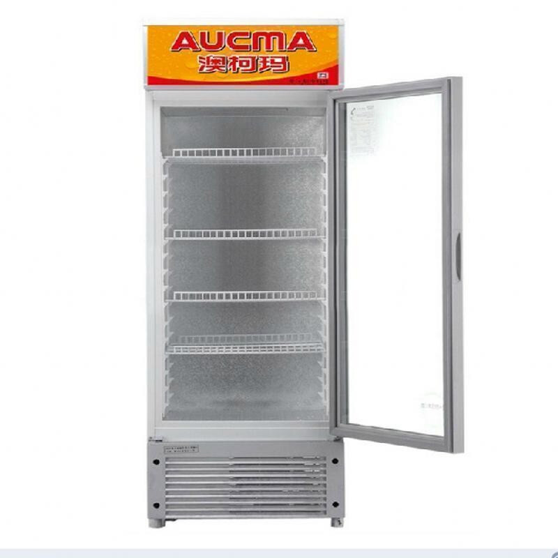 Aucma/澳柯玛立式展示柜 SC-237 237升 立式冷藏侧开门商用展示柜 饮料柜冰柜单温超市保鲜冷柜