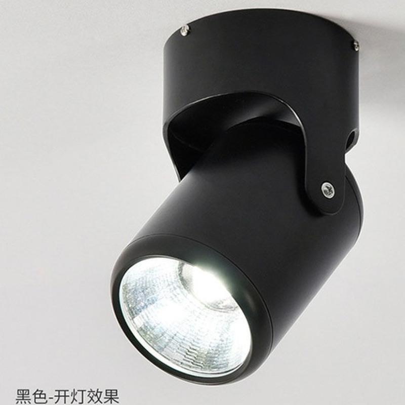 马卡龙射灯led服装店背景墙壁画小射灯免开孔吸顶天花灯明装筒灯黑色