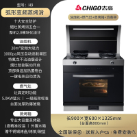 志高(CHIGO)JJZY-H9厨房家用抽油烟机燃气灶蒸箱烤箱一体机变频侧吸式下排烟顶部保温一级能效 集成灶 液化气
