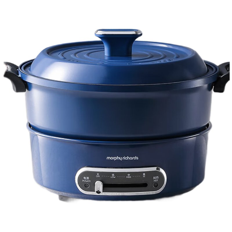 摩飞电器 多用途锅 MR9087 3升 电火锅 家用分体式电煮锅 烤涮一体多功能电炒锅料理锅 蓝