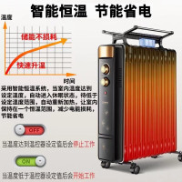 扬子油汀取暖器家用电暖器暖气片电热油酊暖风机烤火炉卧室客厅烘衣加湿大面积-黑+金9片[配烘衣架加湿器+倾倒断电]