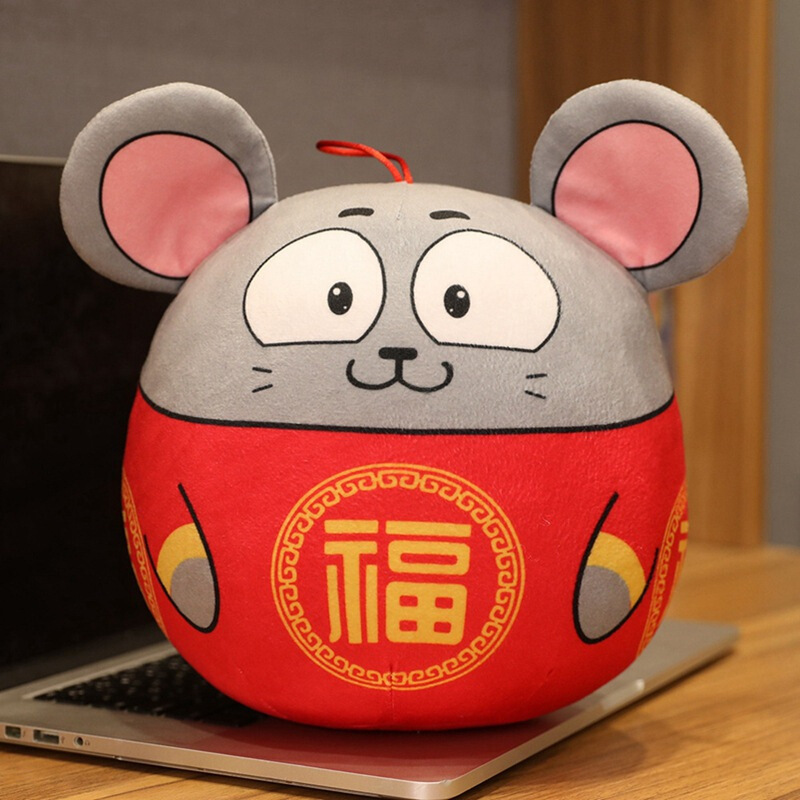 新年年会礼品鼠年吉祥物团圆鼠公仔挂件毛绒玩具定制