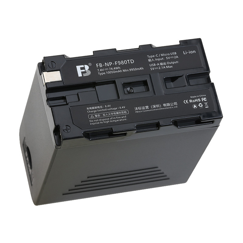 沣标VLB-F980TD索尼摄像机相机电池F970适用索尼MC1500C190P198P通用F950触屏显电量