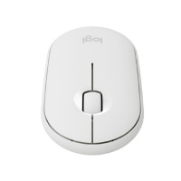 罗技 (Logitech) Pebble鹅卵石轻薄型无线蓝牙静音鼠标光电蓝牙台式机笔记本电脑家用商务办公苹果MAC 白色