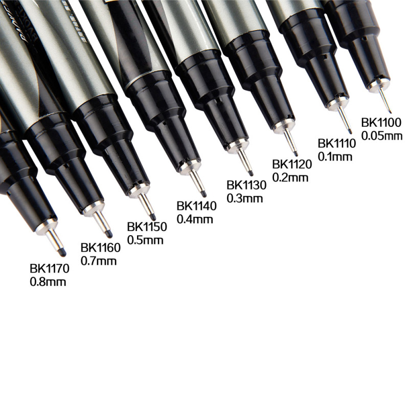宝克(baoke)针管笔BK1100极细勾线笔简笔画漫画设计绘图笔草图笔描图描边笔0.05mm 单支高清大图