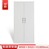 中芯 两门铁皮办公柜文件柜钢制更衣柜 W900*D420*H1800