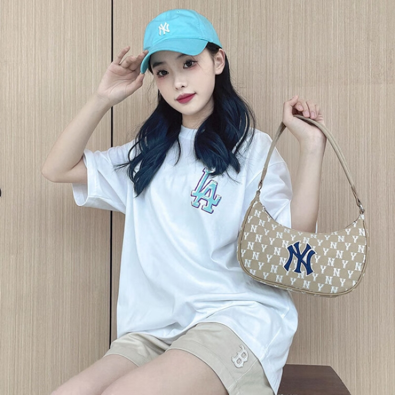 美职棒(MLB)短袖男装女装 2023夏季新款运动服健身训练透气圆领半袖情侣T恤 3ATSL0233-07WHS